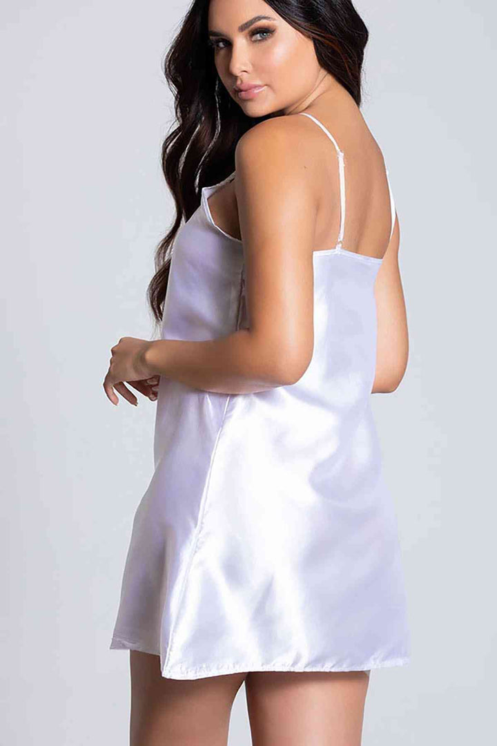 IGR Women Merry See Short Satin Nightgown White - Annecy
