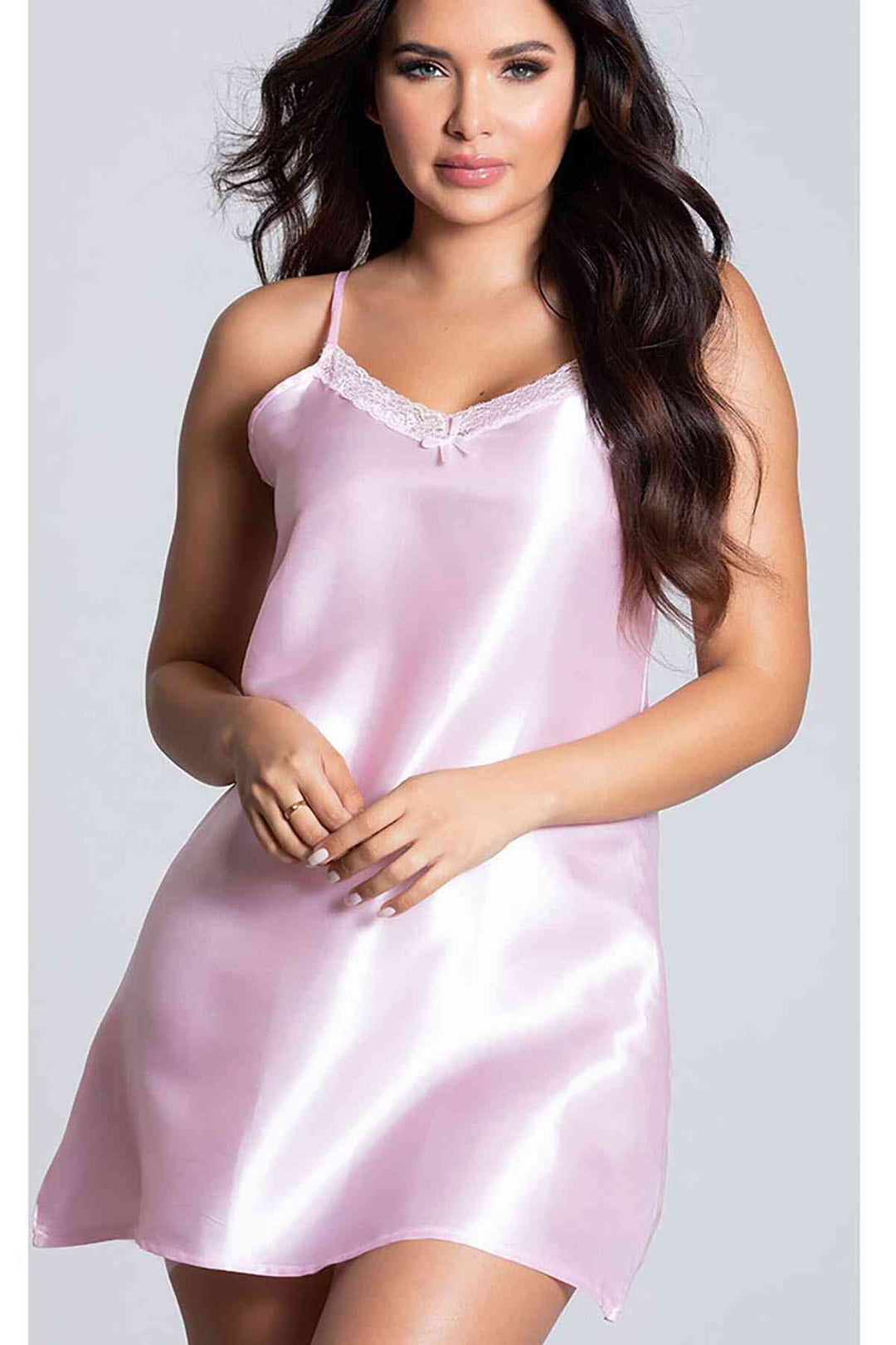 IGR Women Merry See Short Satin Nightgown Pink - Ridderkerk