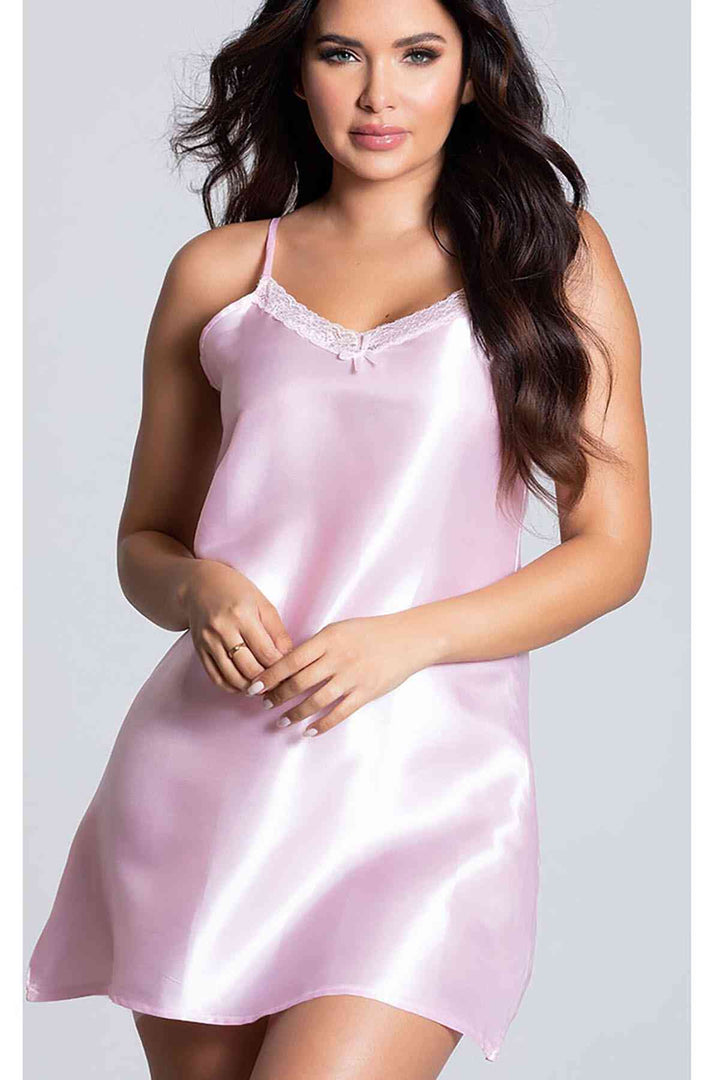 IGR Women Merry See Short Satin Nightgown Pink - Ridderkerk