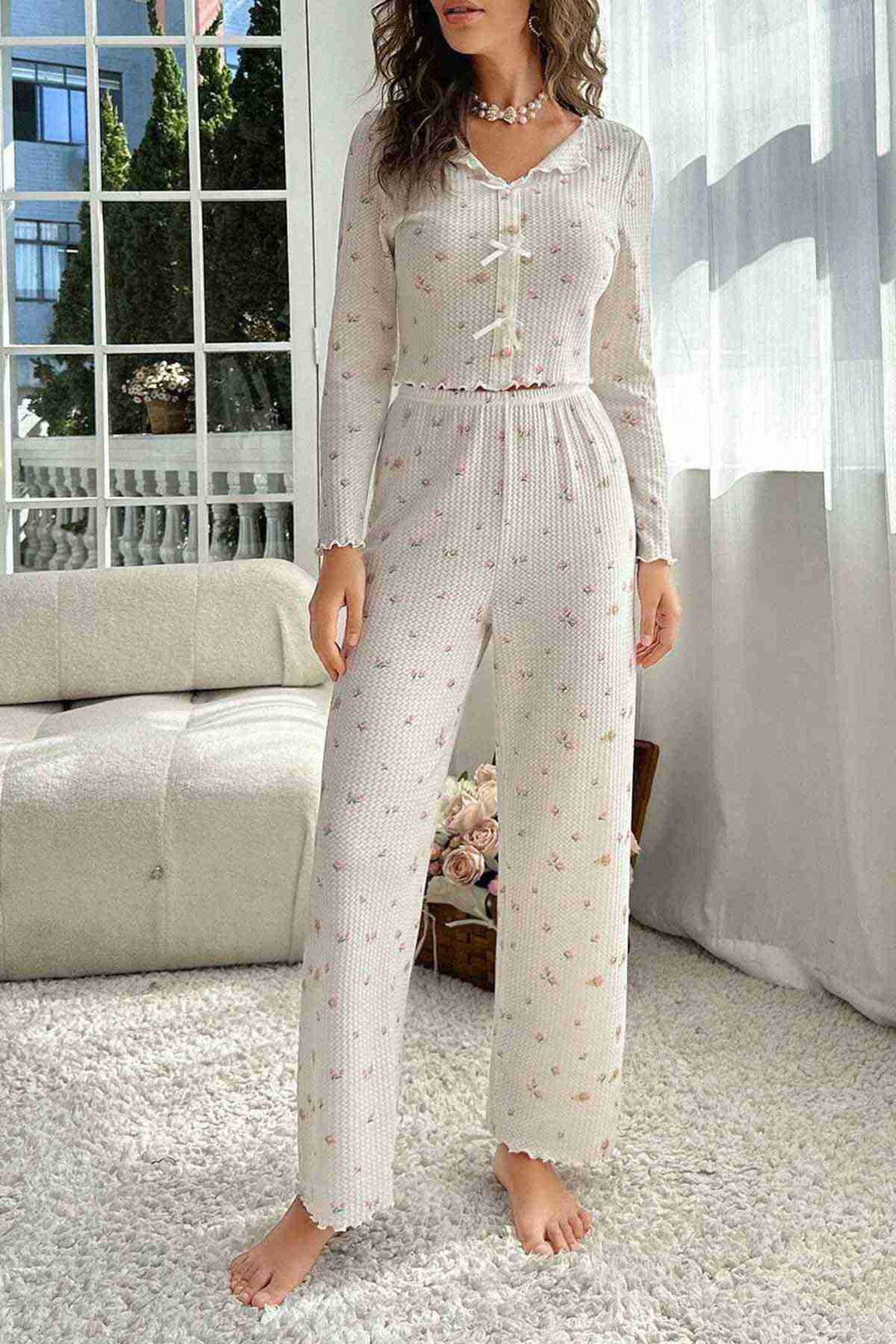 IGR Women Merry Sea Special Knitted Fabric Printed Long Sleeve Pajama Set Multi-colored - Glenview