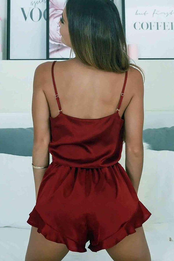 IGR Women Merry See Satin Pajama Set بورجوندي - دوفر