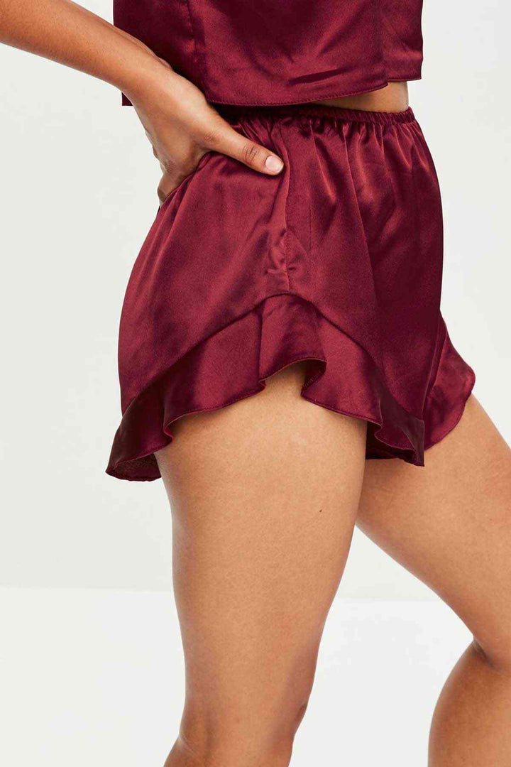 IGR Women Merry See Satin Pajama Set بورجوندي - دوفر