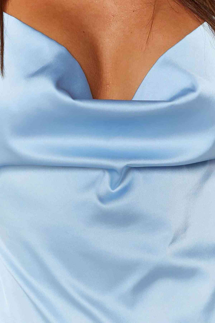 ثوب نوم قصير من IGR Women Merry See من الساتان باللون الأزرق - هيلزبورو