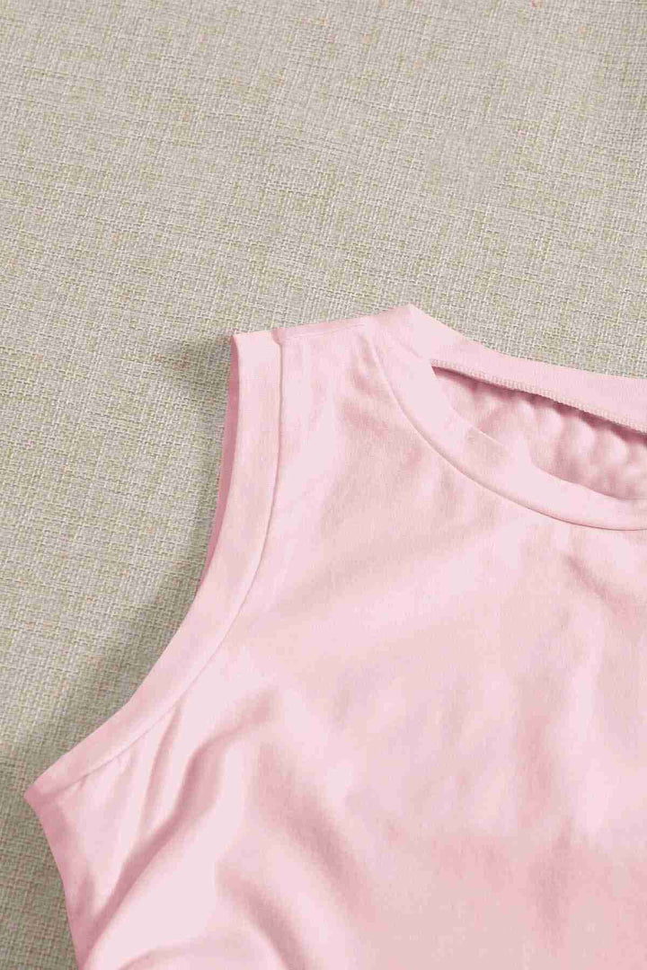 IGR Women Merry See Ruched Sleeveless Blouse Crop Top Tank Top Pink - Flensburg