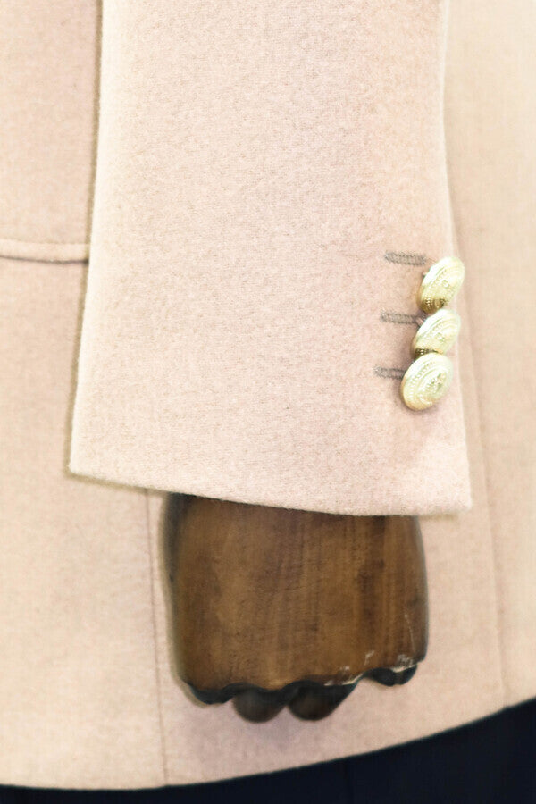 WSS Metal Buttoned Double Breasted Cream Men Coat  - North Bethesda