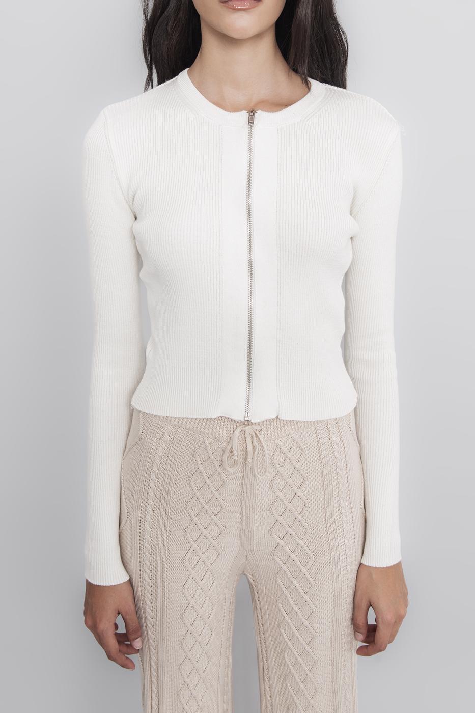 BSL Women Metal Zipper Knit Top - Salamanca