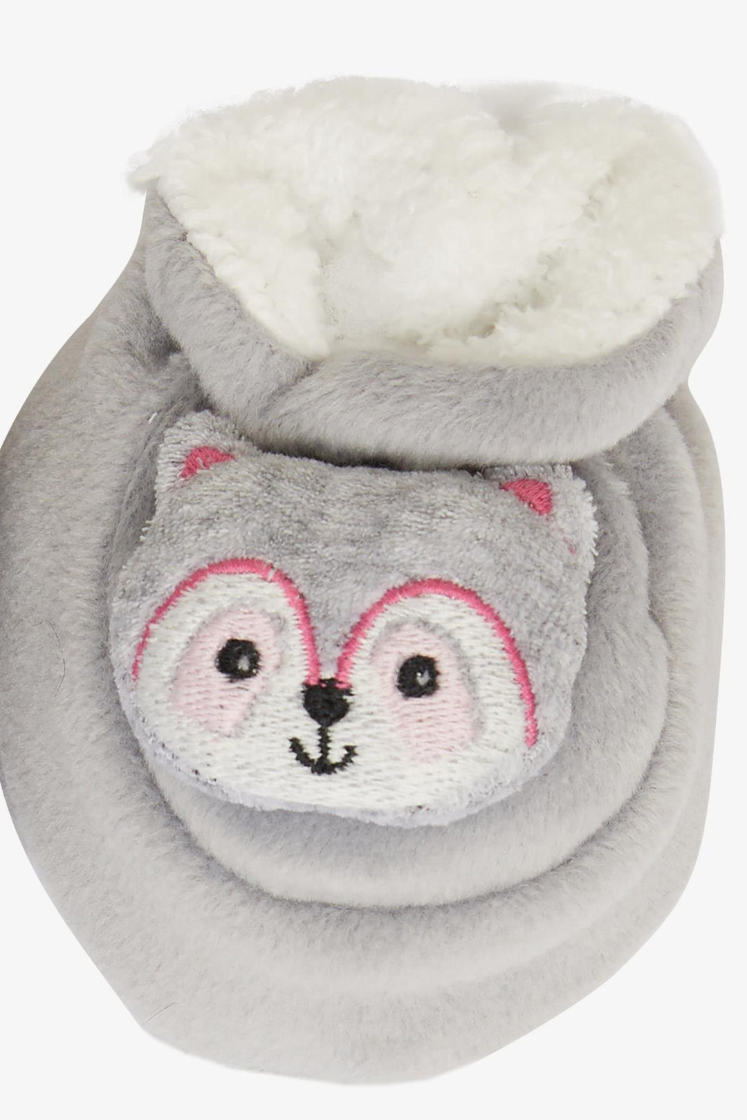 شبشب BRE Mini Damla Girl Baby Slipper مخملي لطيف على شكل بومة باللون الرمادي - New Tecumseth