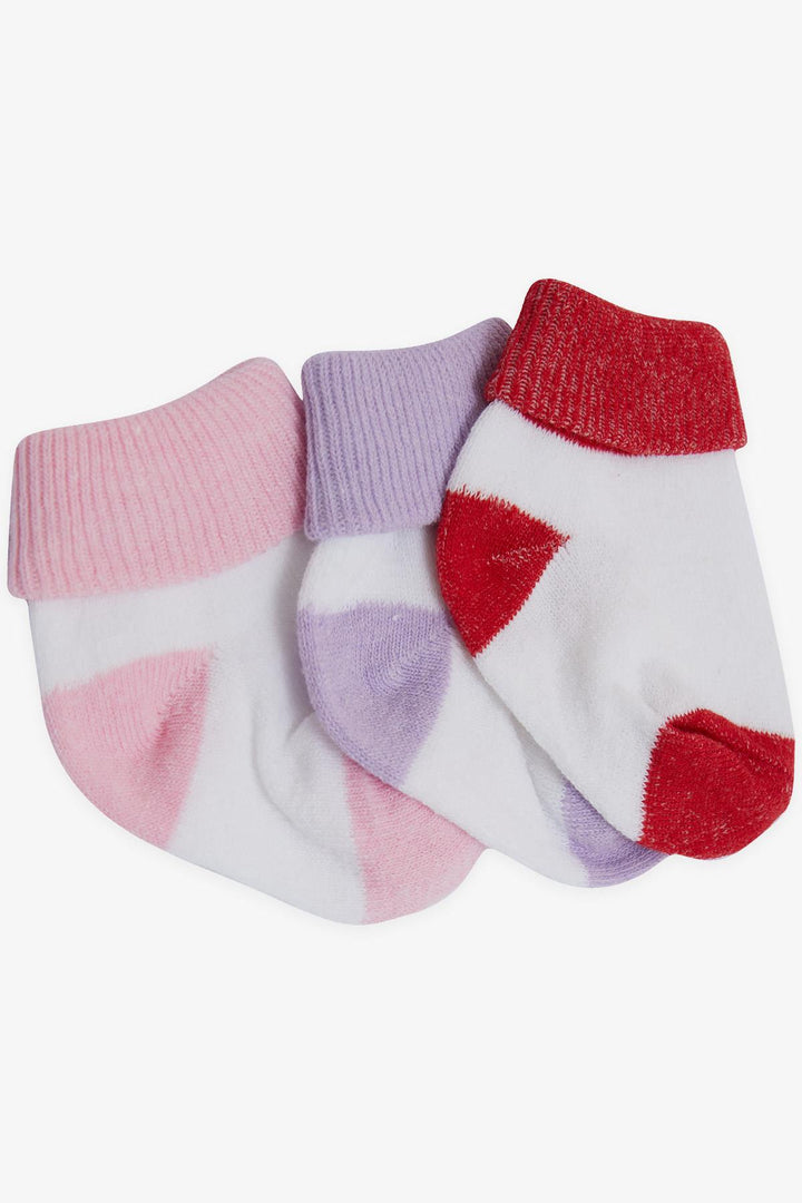 BRE Minidamla Baby Girl Newborn Socks 2 Colorful 3-Pack 0-3 Months, Mixed Color - Jaral del Progreso