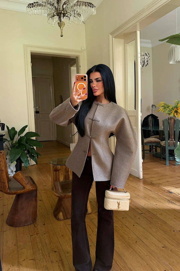 EYY Women Mink Jacket with Button Detail - Indio