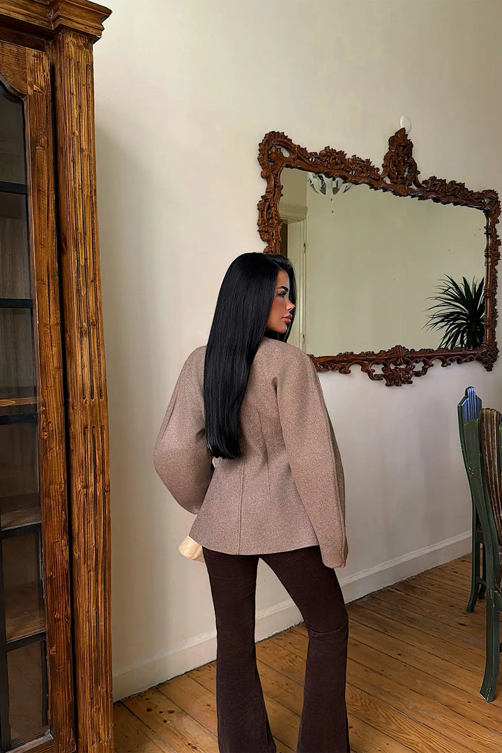 EYY Women Mink Jacket with Button Detail - Indio