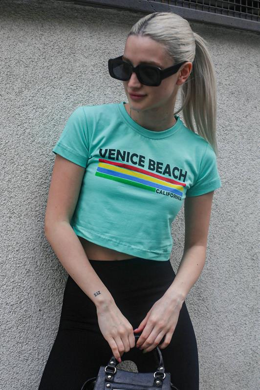 MDX Mint Green Printed Crop T-Shirt MG1535 - Dagenham