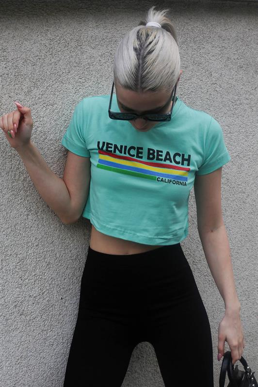 MDX Mint Green Printed Crop T-Shirt MG1535 - Dagenham