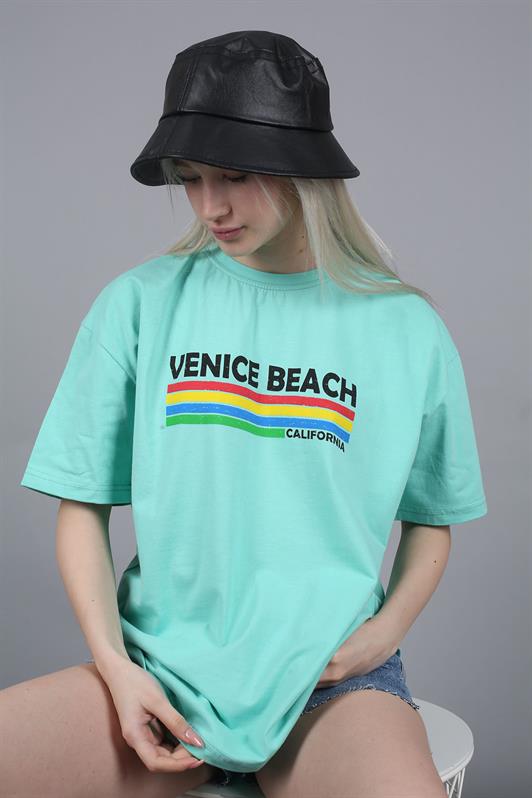 MDX Mint Green Printed Oversized T-shirt MG1516 - Ágios Dimítrios