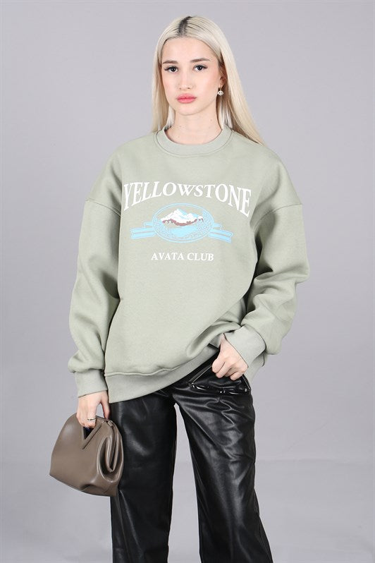 MDX Mint Green Bicycle Collar Printed Sweatshirt MG1571 - Wakefield