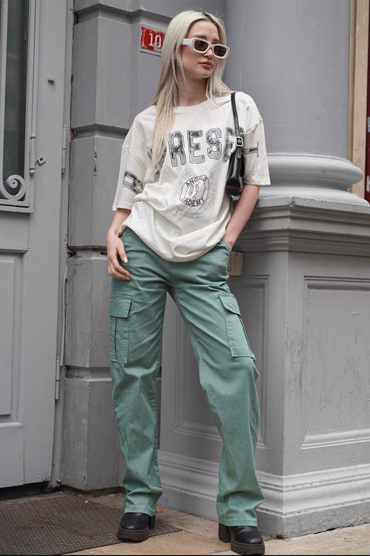 MDX Mint Green Cargo Pants with Pocket Details MG1602 - Châteauroux
