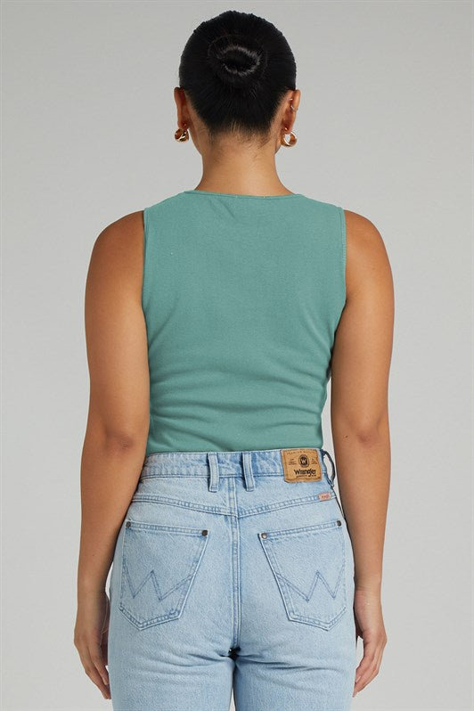 MDX Mint Green Ripped Detail Basic Bodysuit - Council Bluffs
