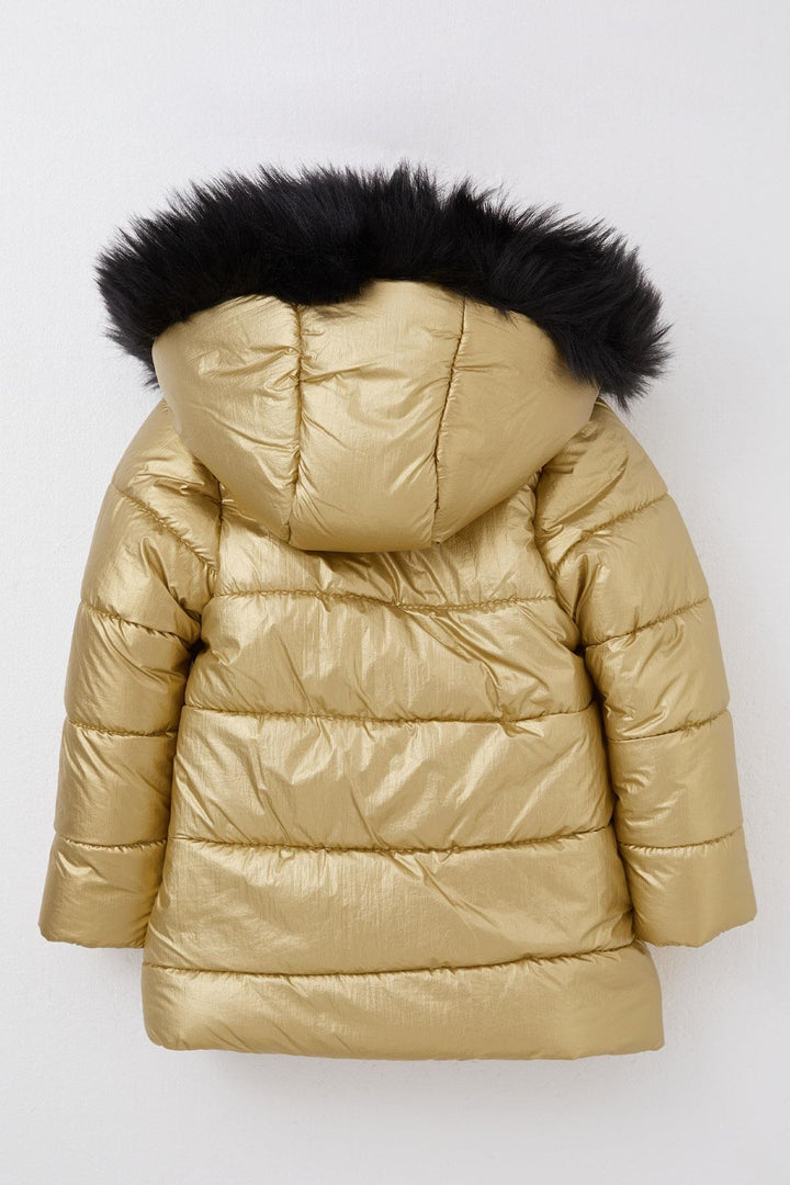 BRE Miss Pallone Girls' Jacket Cool Summer Embroidered Zippered Hat Fur 3-6 Years, Gold - Miahuatlán de Porfirio Díaz