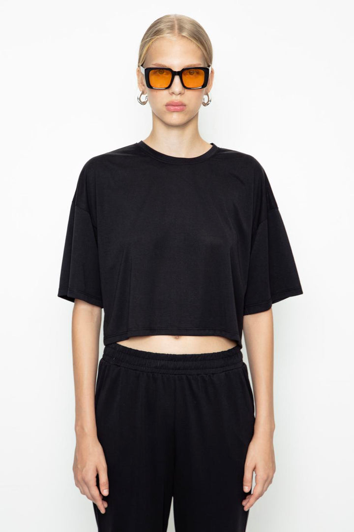 BSL Women Modal Basic Crop Tshirt - Meudon