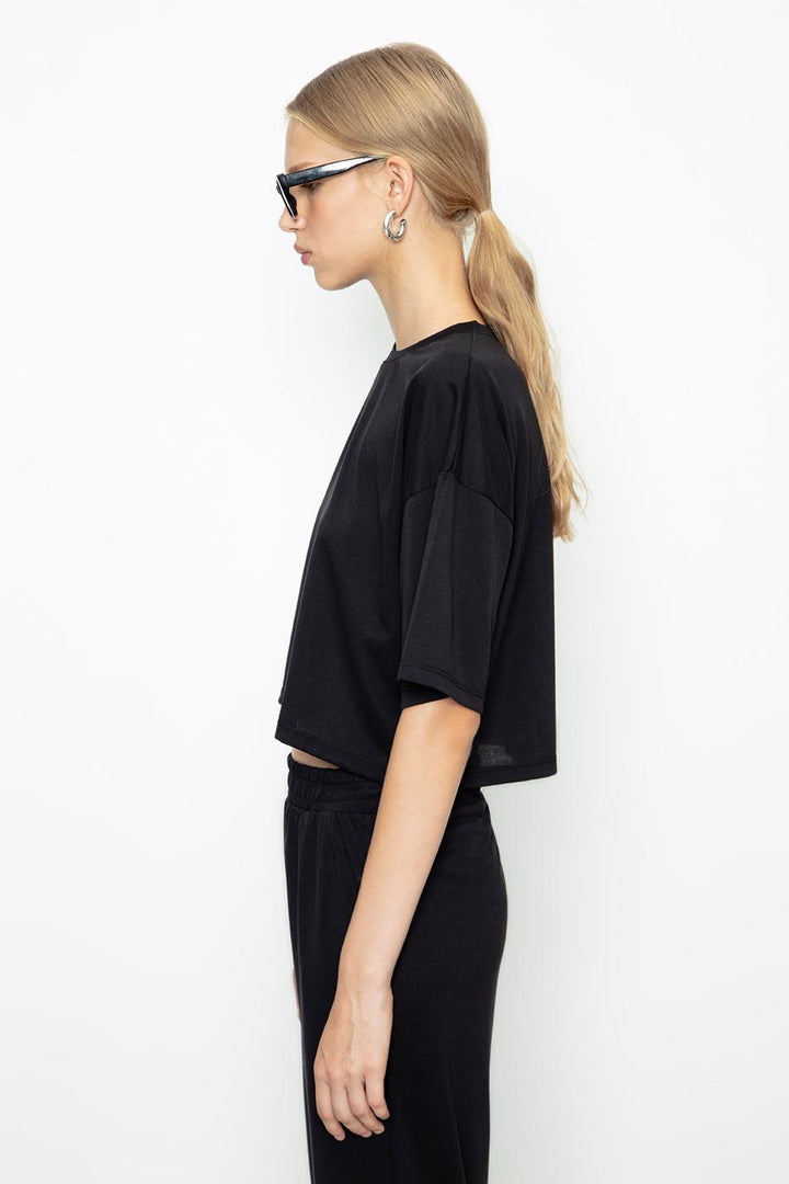 BSL Women Modal Basic Crop Tshirt - Meudon