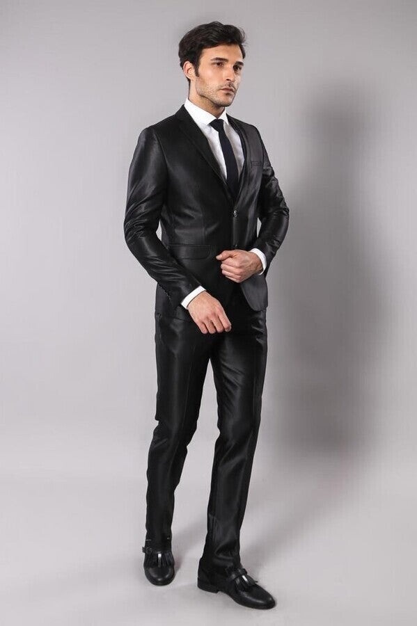 WSS Modeled Shiny Black Suit  - Aalst