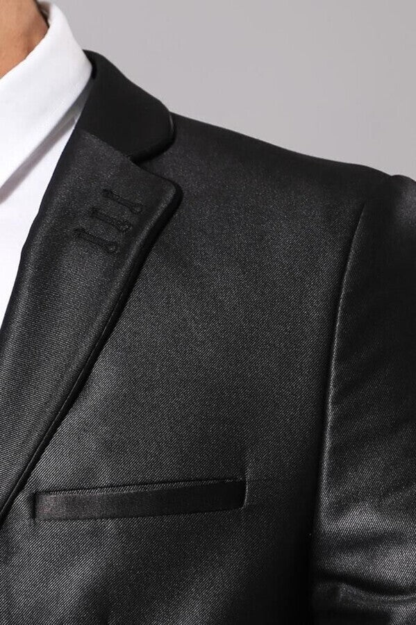 WSS Modeled Shiny Black Suit  - Aalst