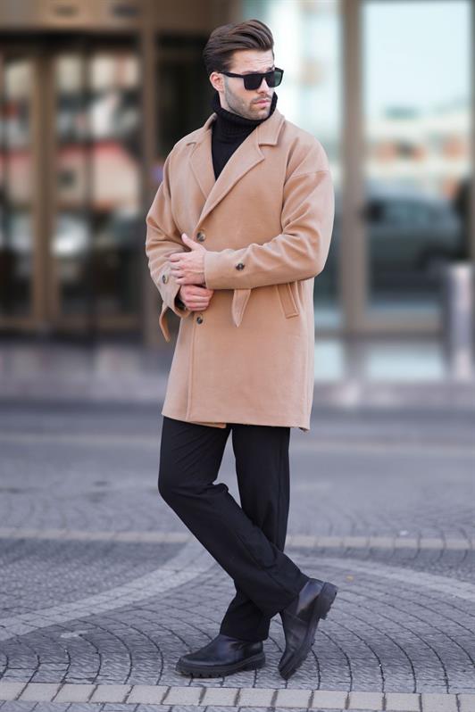 MDX Men's Coat with Mink Lapel and Button Detail 7217 - Norristown