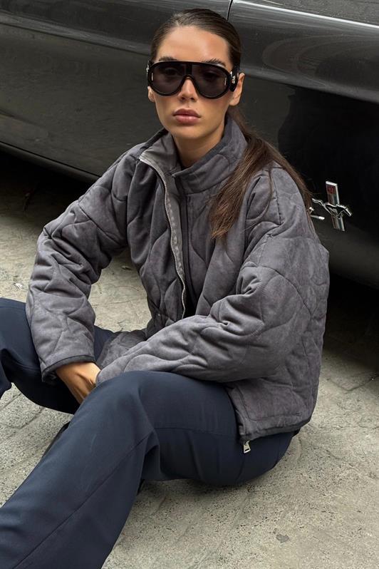 MDX Füme Dik Yaka Kapitone Kadın Mont MG2568 - Sesto San Giovanni