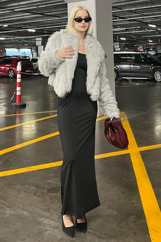 MDX Gray Shawl Collar Soft Texture Lined Women's Fur MG2175 - Cedar Park