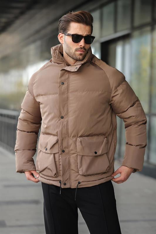 MDX Brown Zippered Snap Closure Puffer Men's Jacket E7436 - Lewisville