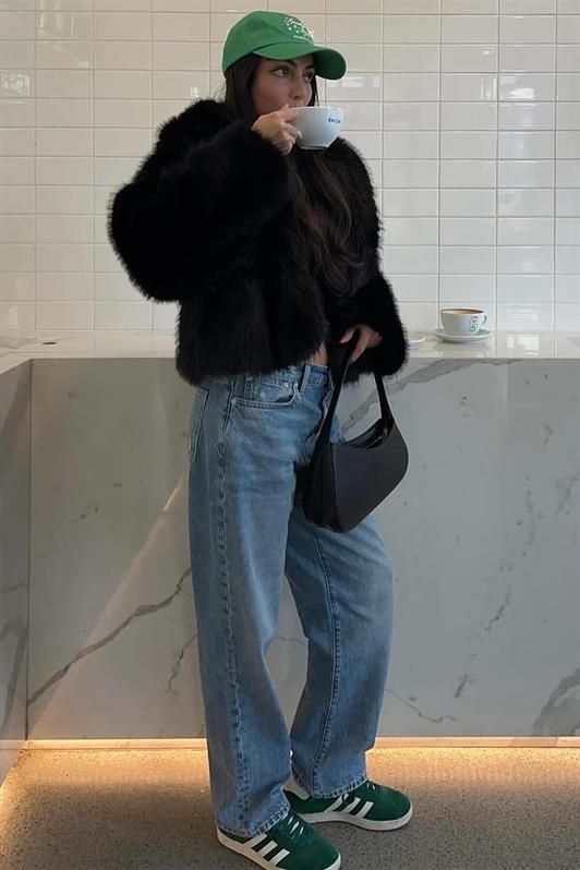 MDX Black Wrap Neck Soft Texture Lined Women's Fur MG2175 - Aventura