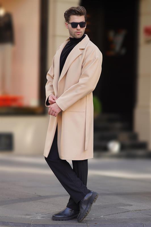 MDX Beige Double Breasted Long Coat 7215 - Round Rock