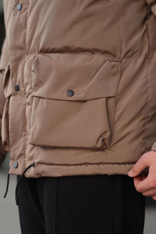 MDX Brown Zippered Snap Closure Puffer Men's Jacket E7436 - Lewisville