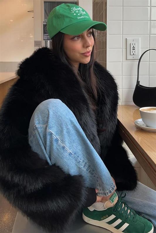 MDX Black Wrap Neck Soft Texture Lined Women's Fur MG2175 - Aventura