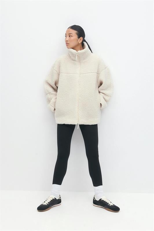 MDX Bej Çift Fermuarlı Kadın Peluş Mont MG2556 - Forlì