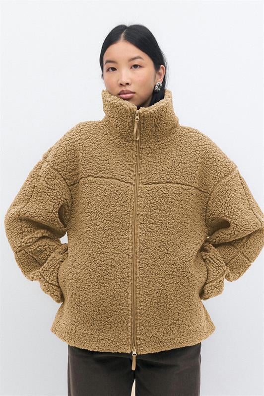 MDX Kahverengi Çift Fermuarlı Kadın Peluş Mont MG2556 - Sacramento