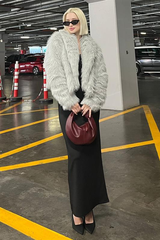 MDX Gray Shawl Collar Soft Texture Lined Women's Fur MG2175 - Cedar Park