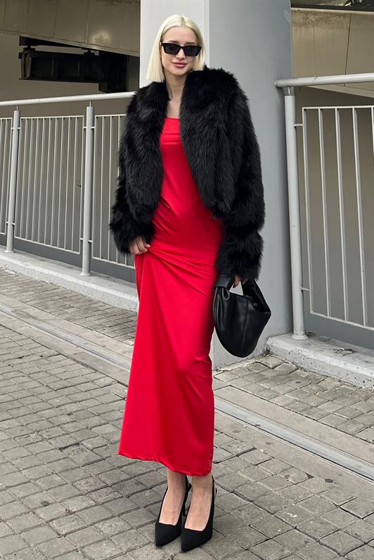 MDX Black Wrap Neck Soft Texture Lined Women's Fur MG2175 - Aventura
