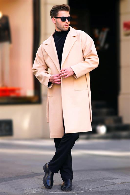 MDX Beige Double Breasted Long Coat 7215 - Round Rock