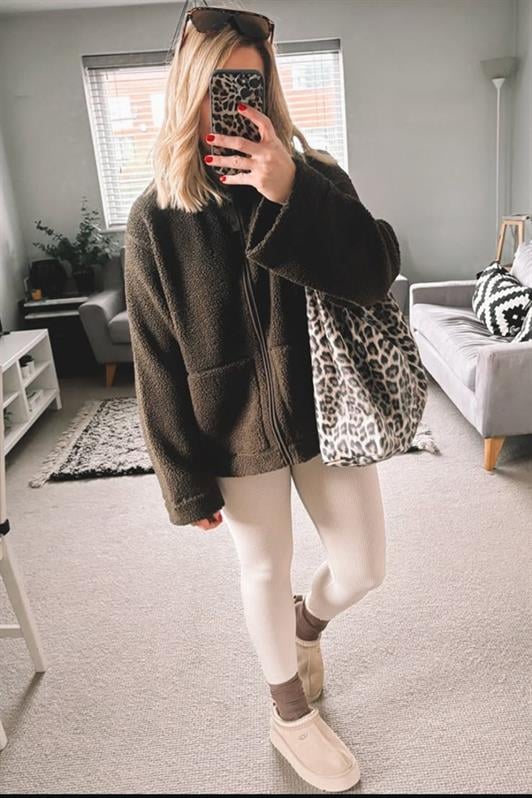 MDX Haki Cepli Kadın Peluş Mont Mg2530 - East Brunswick