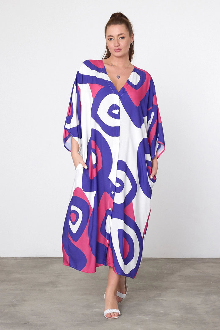 Maxi Boy Purple Printed Woven Viscose Dress BCVL-25905 - Cedar Falls