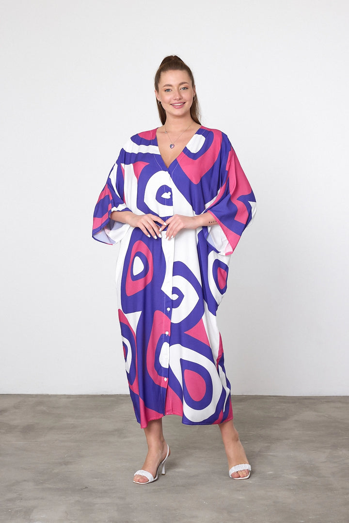 Maxi Boy Purple Printed Woven Viscose Dress BCVL-25905 - Cedar Falls