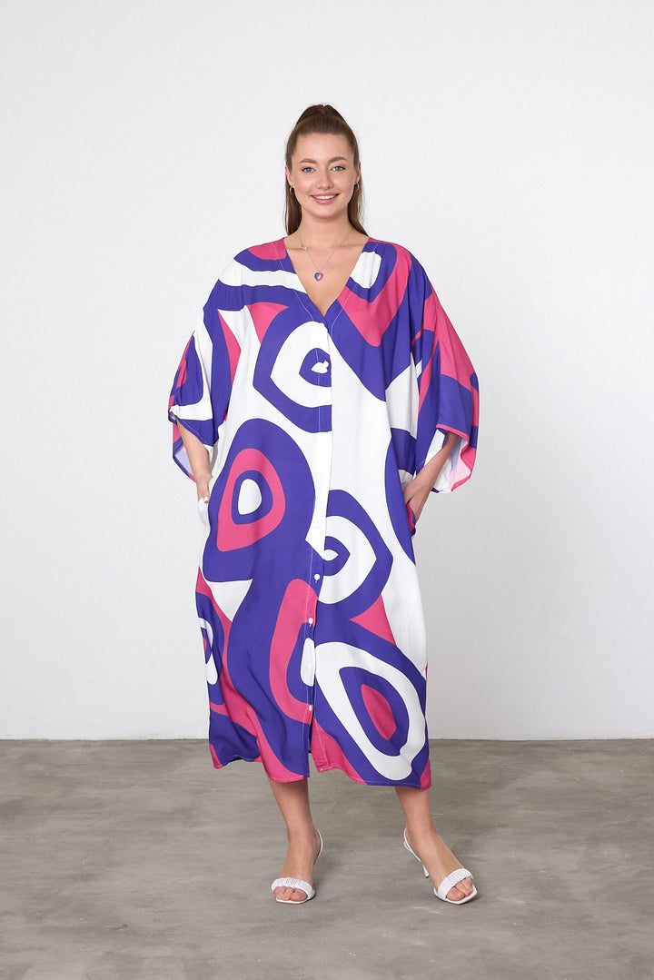 Maxi Boy Purple Printed Woven Viscose Dress BCVL-25905 - Cedar Falls