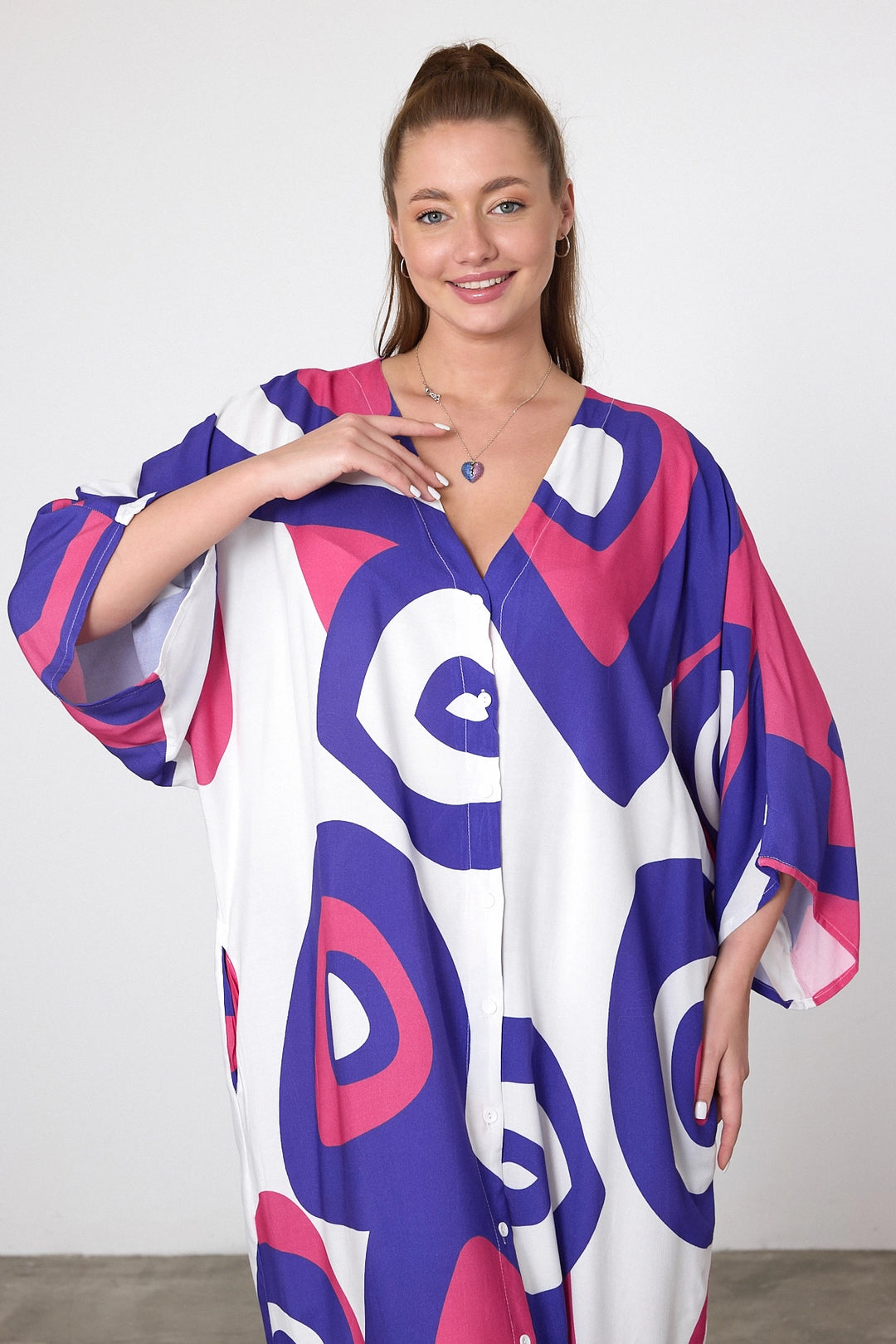 Maxi Boy Purple Printed Woven Viscose Dress BCVL-25905 - Cedar Falls