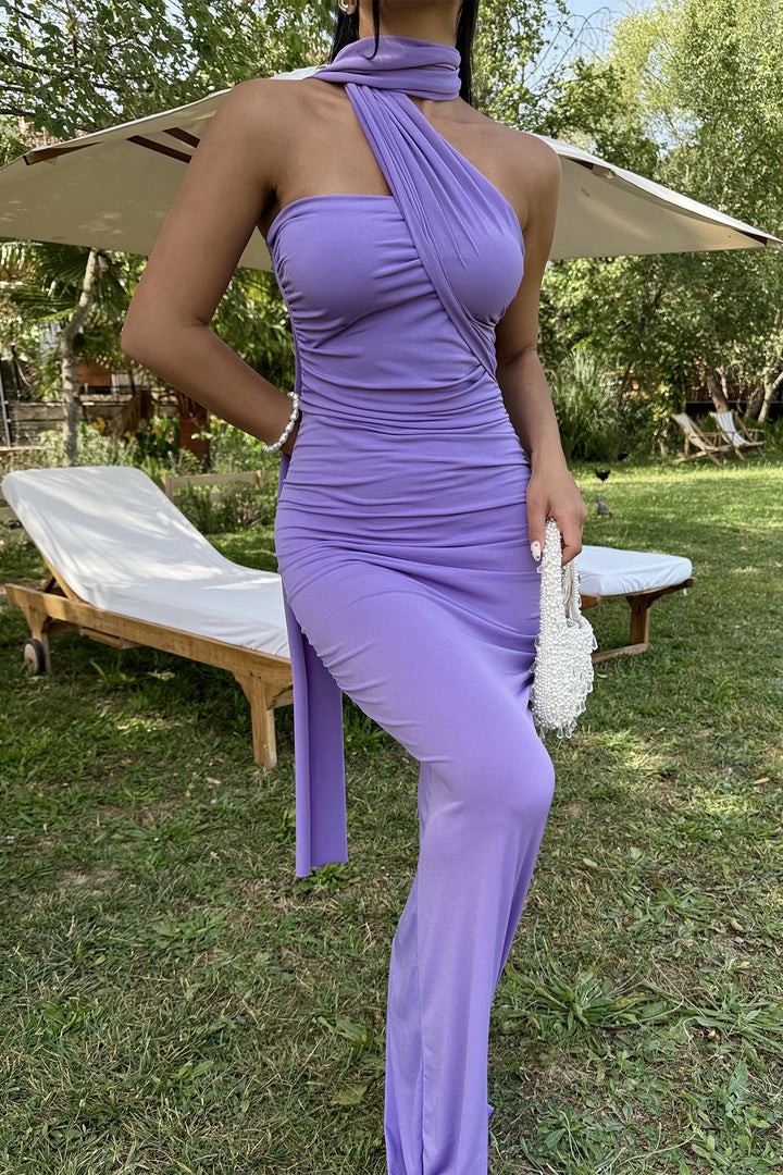 EYY Women Purple Strapless Dress - Karlsruhe