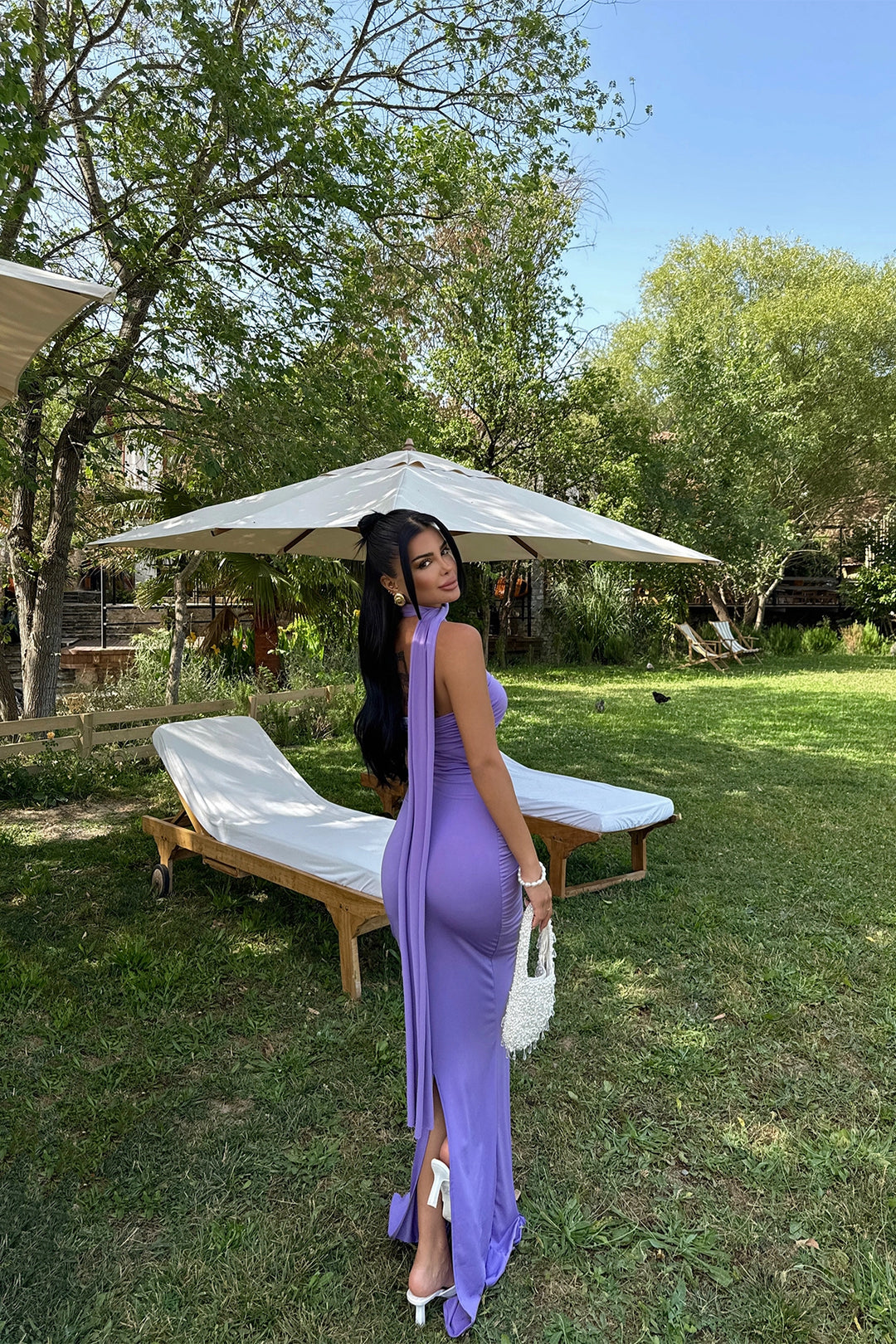 EYY Women Purple Strapless Dress - Karlsruhe