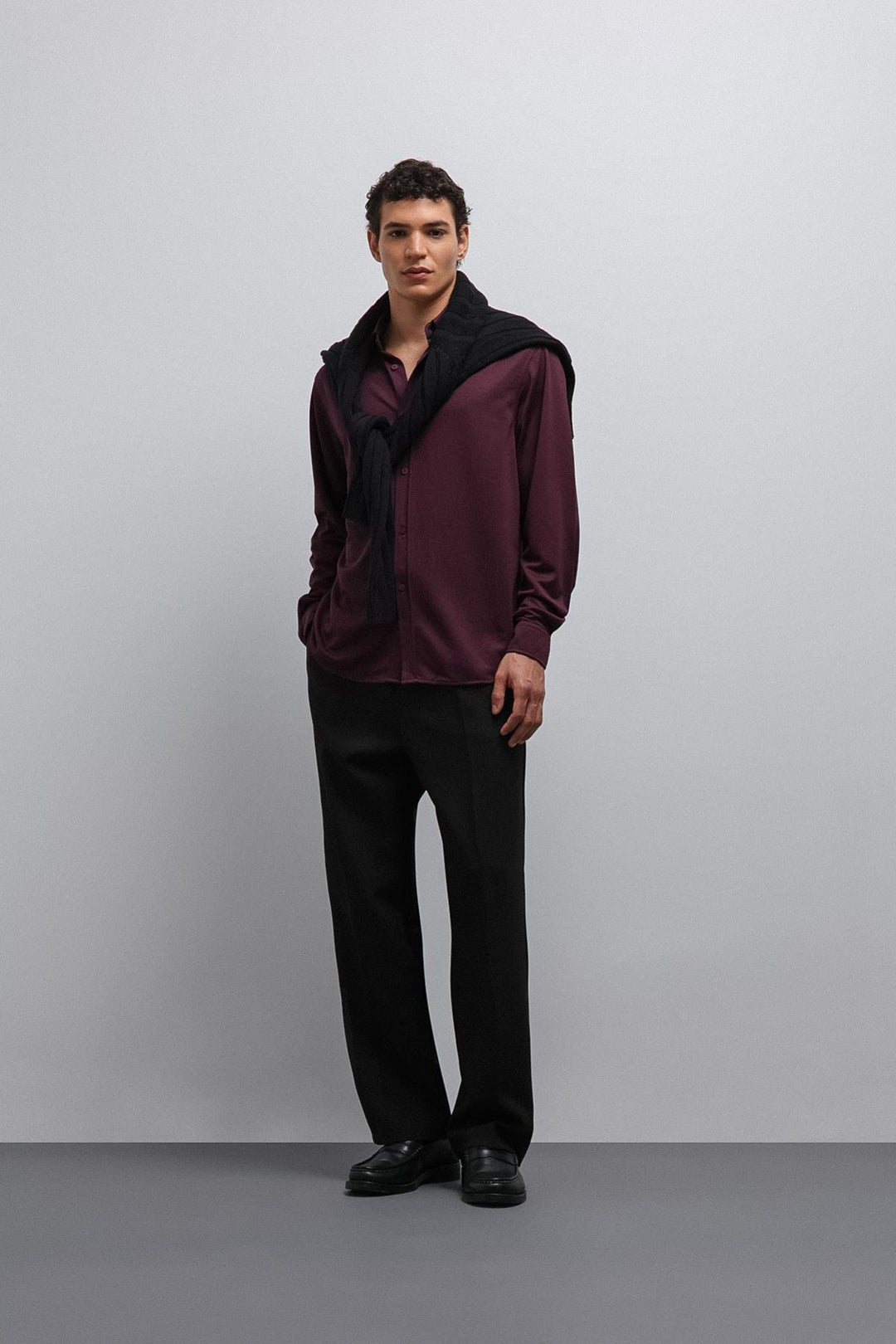 ANT Antioch Men's Shirt with Mürdüm Buttoned Collar Relax Fit - Soest