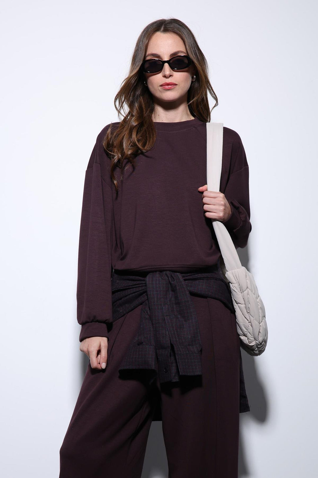 ANT Antioch Mürdüm Wide Leg Relaxed Women's Suit - Trujillo Alto