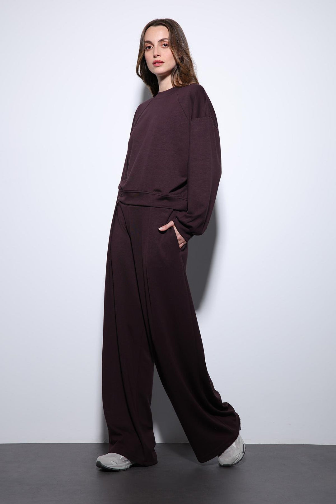 ANT Antioch Mürdüm Wide Leg Relaxed Women's Suit - Trujillo Alto