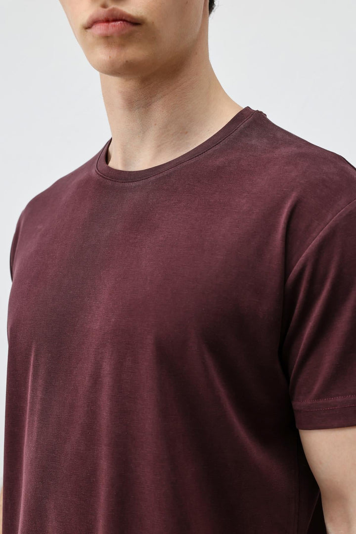 ANT Antioch Mürdüm Regular Fit Modal Teknik Kumaş Erkek T-Shirt - Tapachula