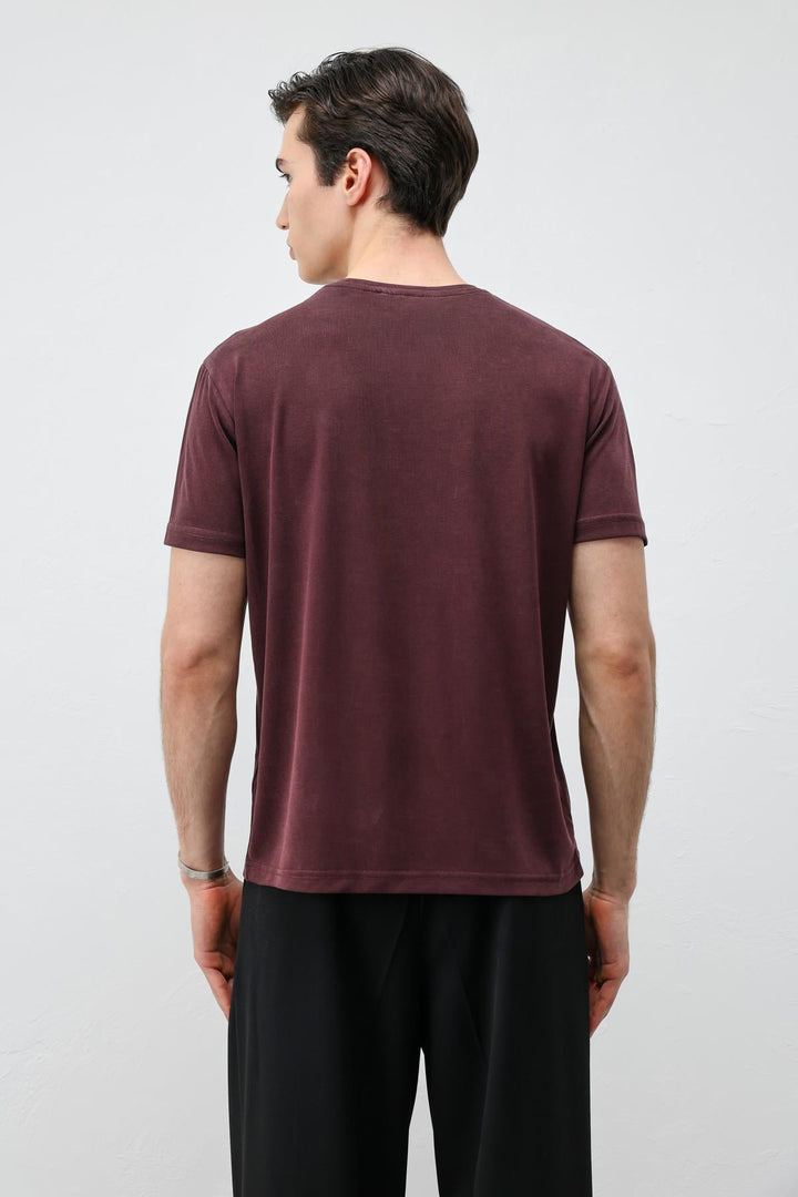 ANT Antioch Mürdüm Regular Fit Modal Teknik Kumaş Erkek T-Shirt - Tapachula